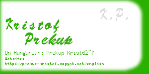 kristof prekup business card